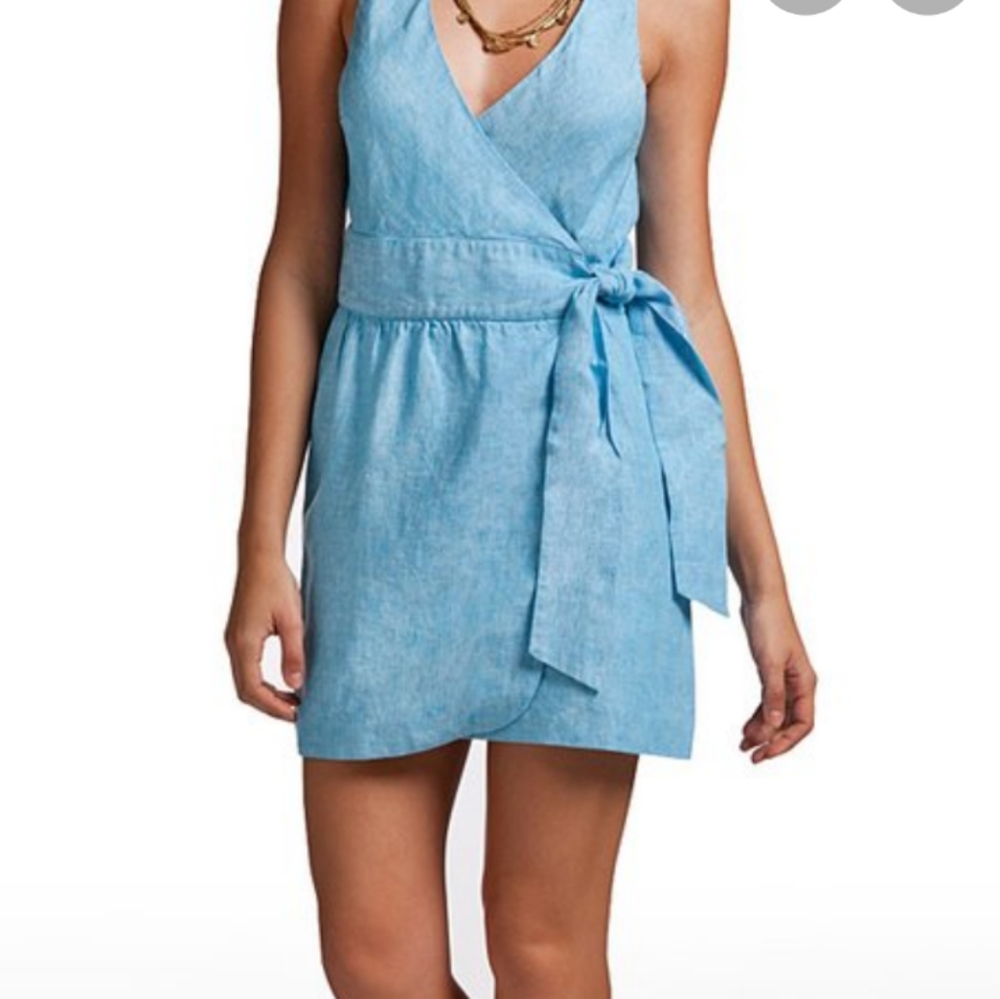 🌴 Island Company Blue Parisi Wrap Dress NWOT.🌺
